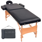 Table de massage vidaxl pliable 2 zones 10 cm d'épaisseur noire