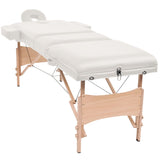 Vidaxl Massagebord sammenfoldelig 3 zoner 10 cm tyk hvid