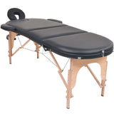 VidaXL Massagetafel inklapbaar 4 cm dik met 2 bolsters ovaal zwart