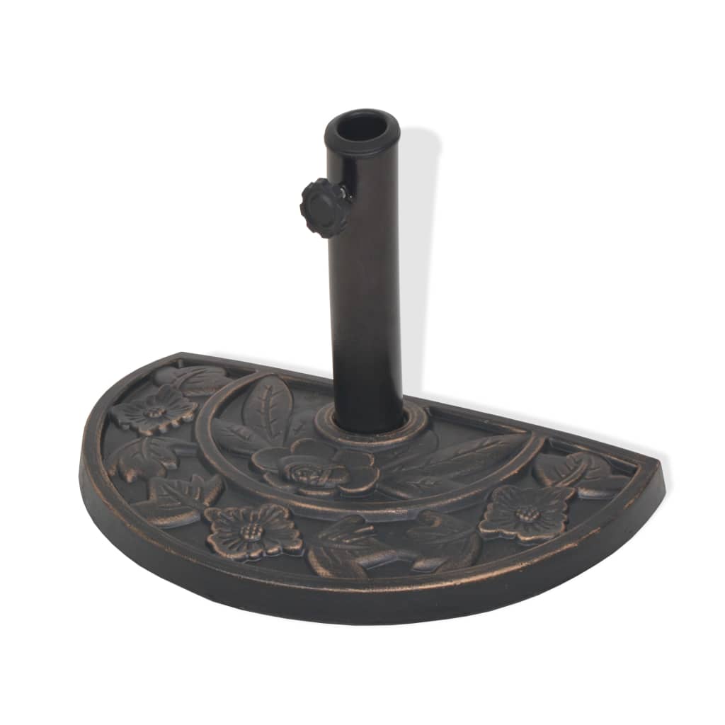Vidaxl Parasol Foot Half-Round 9 kg Resin Bronze colored