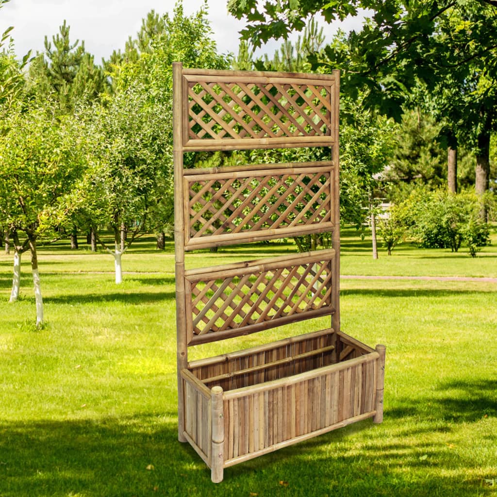 Planteur vidaxl élevé avec du rack 70 cm de bambou
