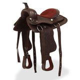 Vidaxl Western Saddle, Bridle and Borr Belt 13 prawdziwy skórzany brąz