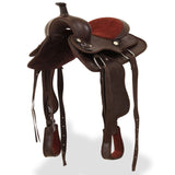 Vidaxl Western Saddle, Bridle and Borr Belt 13 prawdziwy skórzany brąz