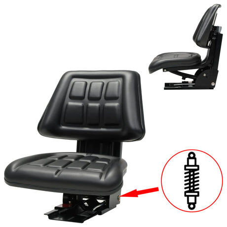 Chaise de tracteur Vidaxl avec suspension noire