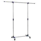 Vidaxx portant à vêtements réglable 165x44x150 cm acier inoxydable argent