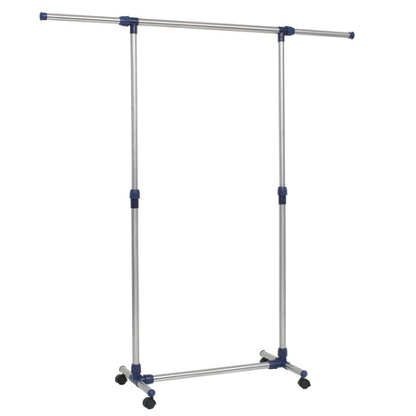 Rack de vêtements Vidaxl réglable 165x44x150 cm en acier inoxydable en acier