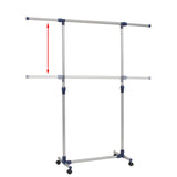 Vidaxx portant à vêtements réglable 165x44x150 cm acier inoxydable argent