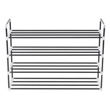 Vidaxl shoe rack with 4 shelves of metal and plastic black