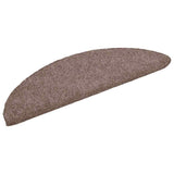 VidaXL tapis d'escalier auto-adhésifs 15 pièces 56x17x3 cm marron clair semi-circulaire