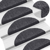 Vidaxl Stair Mats auto-adhésif 15 pièces 56x17x3 cm Hémisphère gris foncé