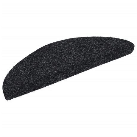 Vidaxl Mat à escalier auto-adhésif 15 pièces 56x17x3 cm Hémisphère noir