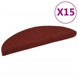 Vidaxl stair mats self -adhesive 56x17x3 cm Needle felt red 15 sts