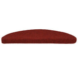 Vidaxl Stair Mats auto-adhésif 15 pièces 56x17x3 cm Bordeaux Red Semi-Round