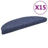 Vidaxl trapmat zelfklevend 56x17x3 cm naaldvilt blauw 15 st