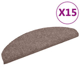 Vidaxx tapis d'escalier auto-adhésifs 15 pièces 65x21x4 cm marron clair semi-circulaire grand