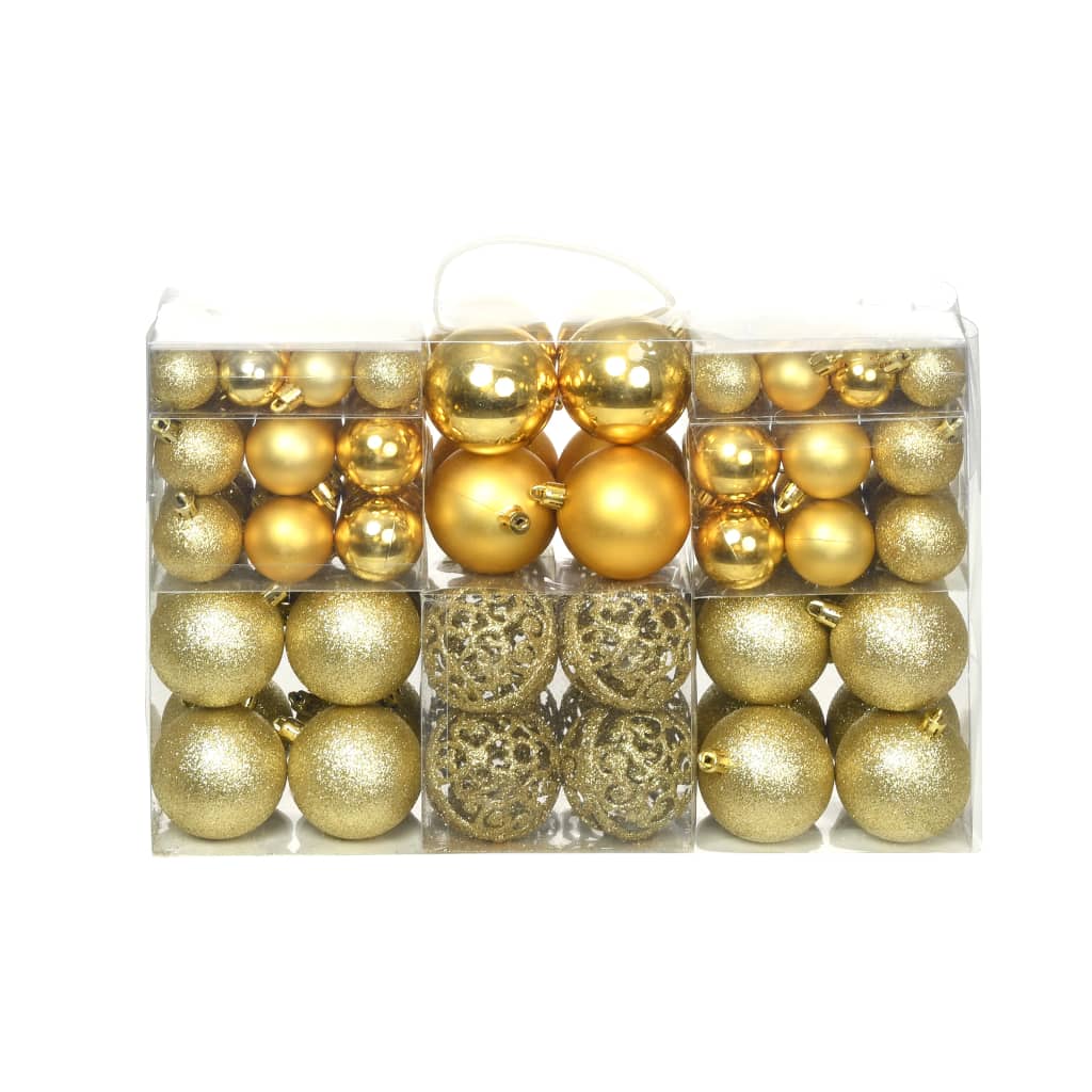 Vidaxl 100 pièces de Noël Set 3 4 6 cm Gold Colored