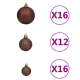 Vidaxl 100 pièces de Noël Set 3 4 6 cm Couleur bronze bronche or couleur or