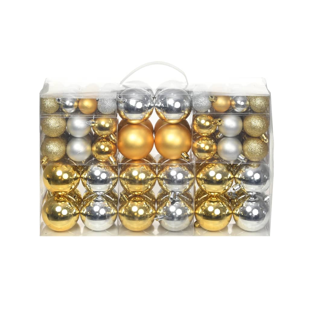 Vidaxl Christmas Balls 100 St Silver -farvede guldfarvede