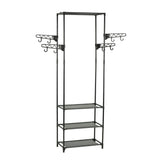 Rack de vêtements Vidaxl 55x28.5x175 cm en acier et tissu découvert noir