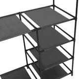 Rack de vêtements Vidaxl 87x44x158 cm en acier et tissu non tissé noir