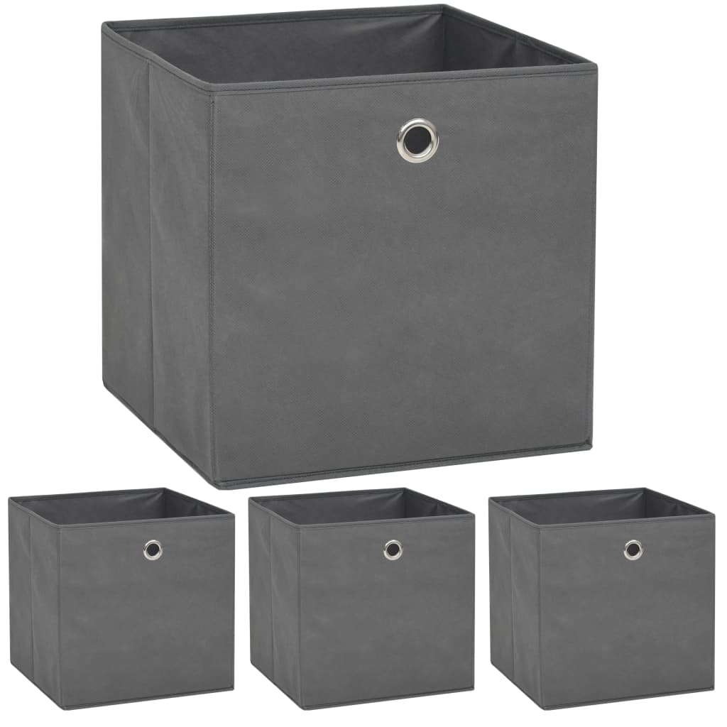 Vidaxl Storage Boxes 4 szt. 32x32x32 cm nietopny tkanina szary