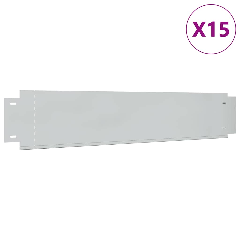 Vidaxl Grass Borders 15 ST 100x20 cm en acier galvanisé