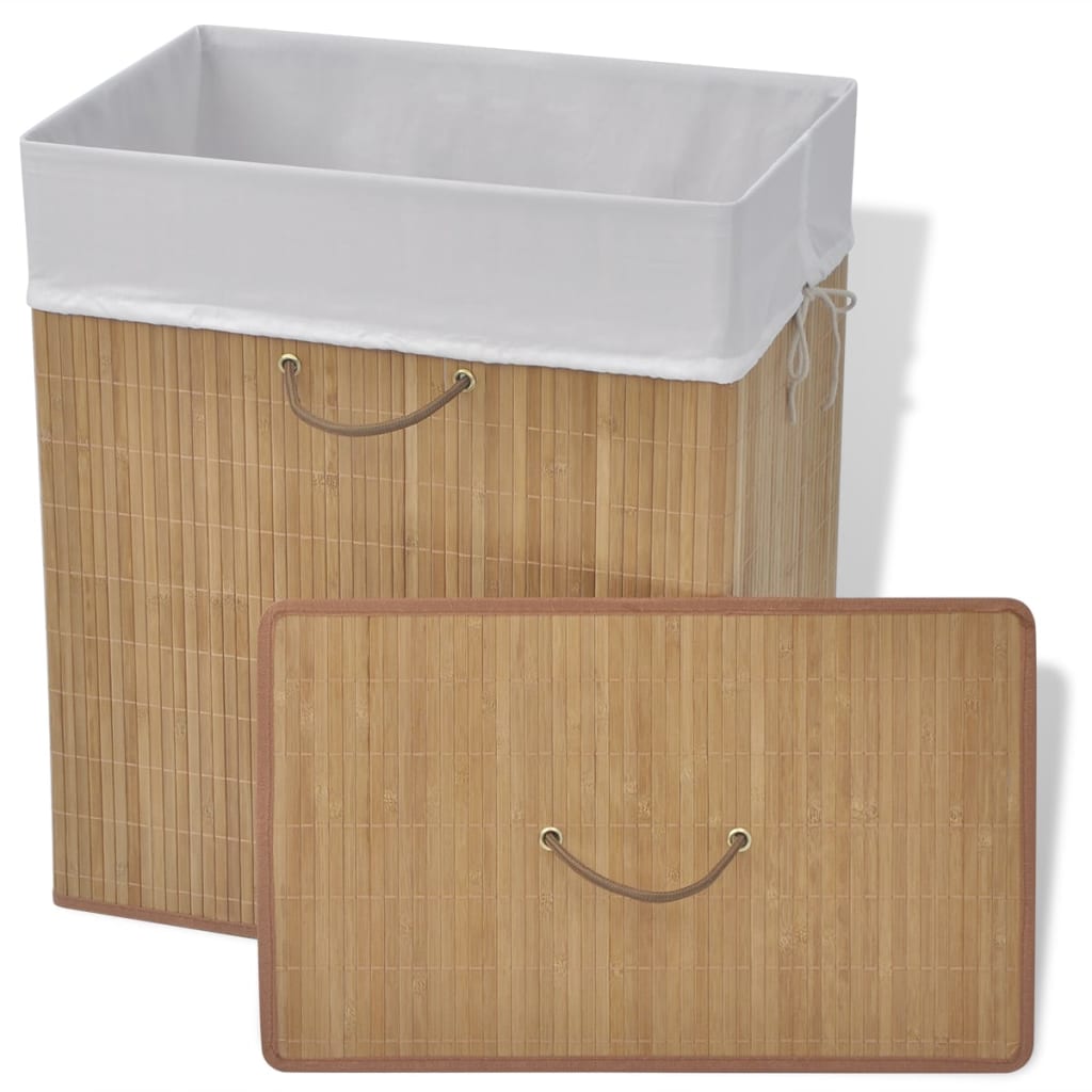 Vidaxl laundry basket rectangular bamboo of course