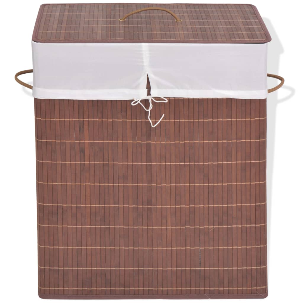 Vidaxl Laundry Basket Rectangular Bamboo Brown