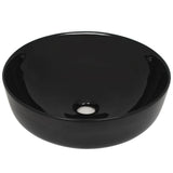 Vidaxl Washbasin Round 41.5x13,5 cm Black en céramique