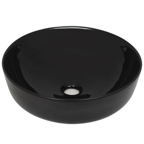 Vidaxl Washbasin Round 41.5x13,5 cm Black en céramique