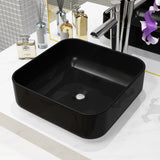 Vidaxl Washingin Square 38x38x13,5 cm Black en céramique