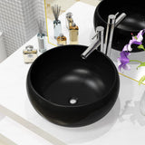 Vidaxl Washbasin Round 40x15 cm Céramique noir
