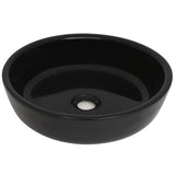 Vidaxl wastafel rond 42x12 cm keramiek zwart