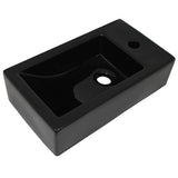 Vidaxl Washingin avec trou de robinet rectangulaire 46x25.5x12 cm Black en céramique