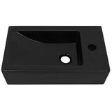 Vidaxl Washingin avec trou de robinet rectangulaire 46x25.5x12 cm Black en céramique
