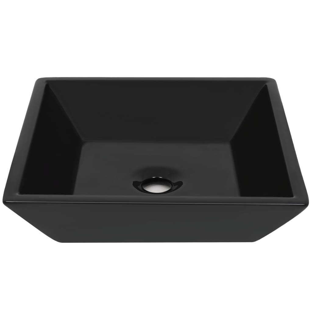 Vidaxl Washbasin Square 41.5x41.5x12 cm keramisk sort