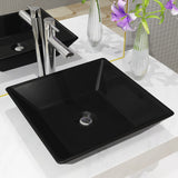 Vidaxl Washbasin Square 41.5x41.5x12 cm keramisk sort