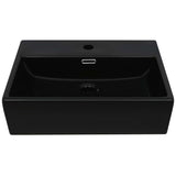 Vidaxl Washingin avec trou du robinet 51.5x38.5x15 cm Black en céramique