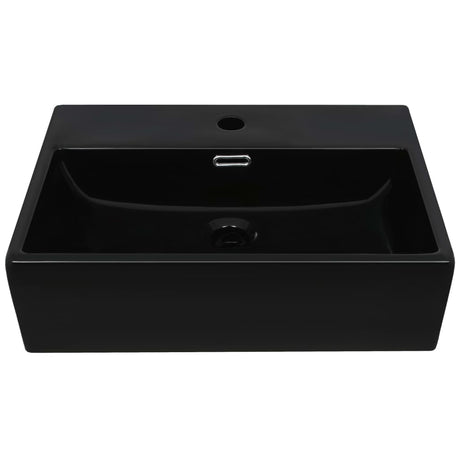 Vidaxl Washingin avec trou du robinet 51.5x38.5x15 cm Black en céramique
