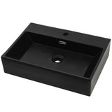 Vidaxl Washbasin con agujero de grifo 60.5x42.5x14.5 cm de cerámica negra