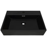 Vidaxl Washingin avec trou du robinet 60.5x42.5x14,5 cm Black en céramique