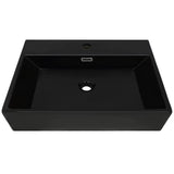 Vidaxl Washbasin con agujero de grifo 60.5x42.5x14.5 cm de cerámica negra