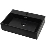 Vidaxl Washbasin med taphul 76x42.5x14,5 cm keramisk sort