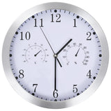 Horloge murale vidaxl avec mécanisme de quartz thermomètre hygromètre 30 cm blanc