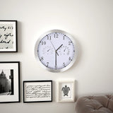 Horloge murale vidaxl avec mécanisme de quartz thermomètre hygromètre 30 cm blanc