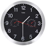 Horloge murale vidaxl avec mécanisme de quartz thermomètre hygromètre 30 cm noir