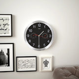 Horloge murale vidaxl avec mécanisme de quartz thermomètre hygromètre 30 cm noir