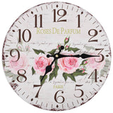 Vidaxl Clock Wall Style vintage 30 cm Fleurs