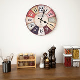 Horloge murale vidaxl style vintage 30 cm multi-colorant