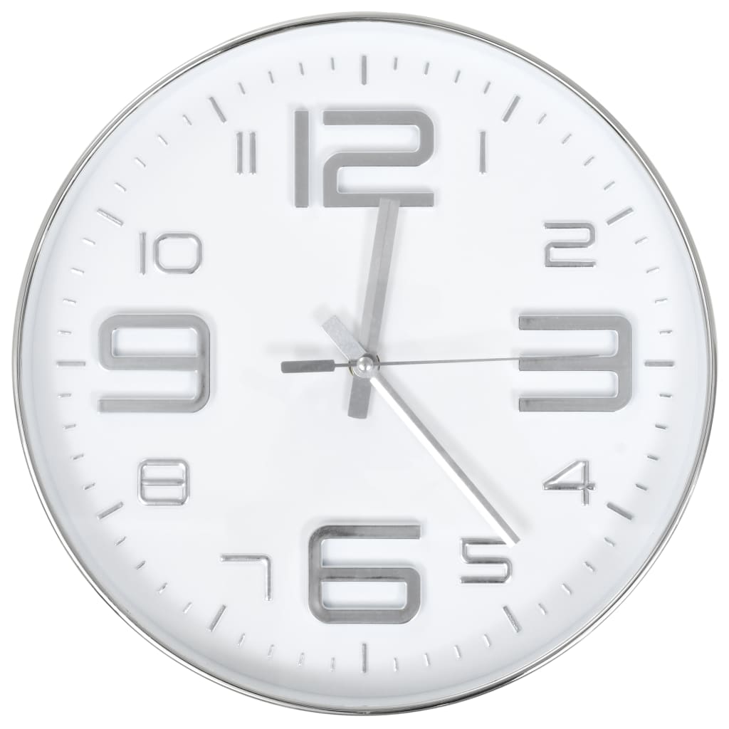VidaXL horloge murale 30 cm argentée